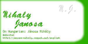 mihaly janosa business card